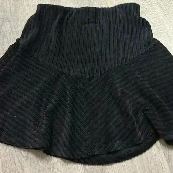 Free People Camden Corduroy Elastic Waist Mini Skirt Black Size Small - Picture 5 of 9